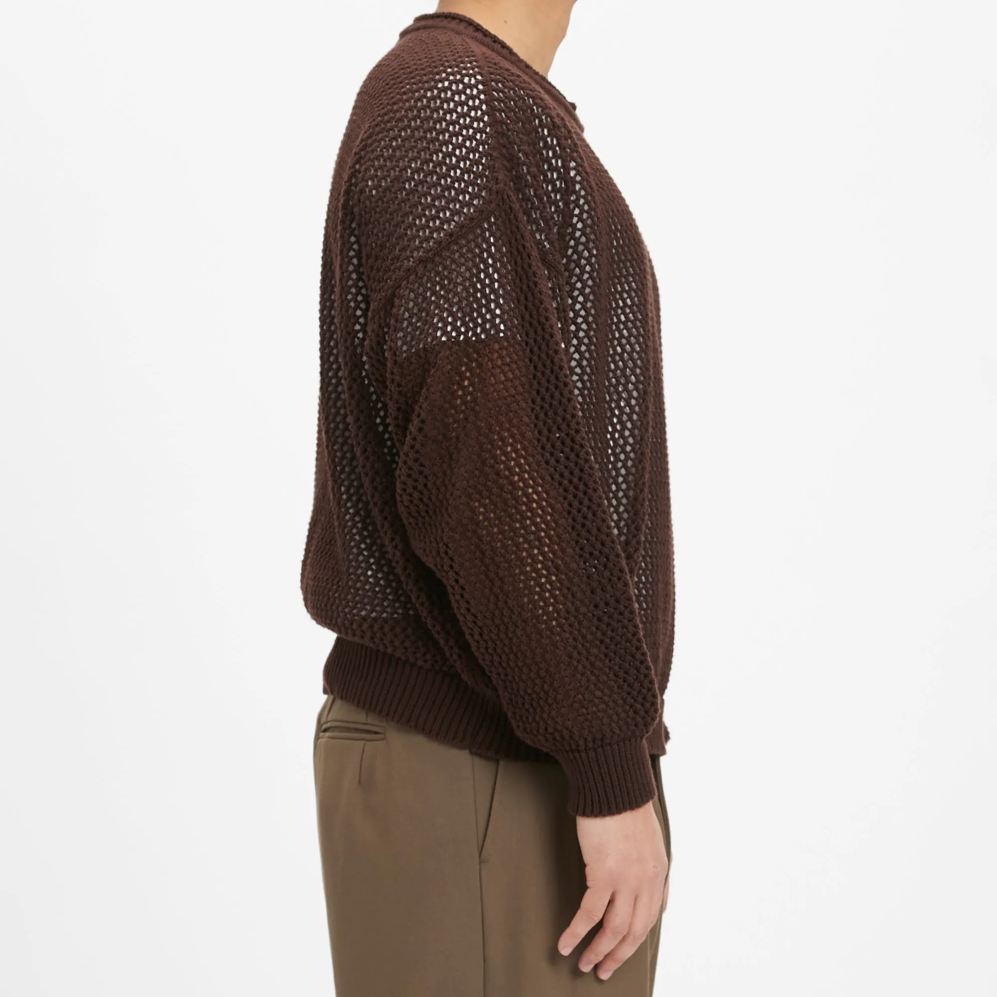 Open Knit Sweater - Brown Cotton sold by S.K. Manor Hill product image thumbnail 4