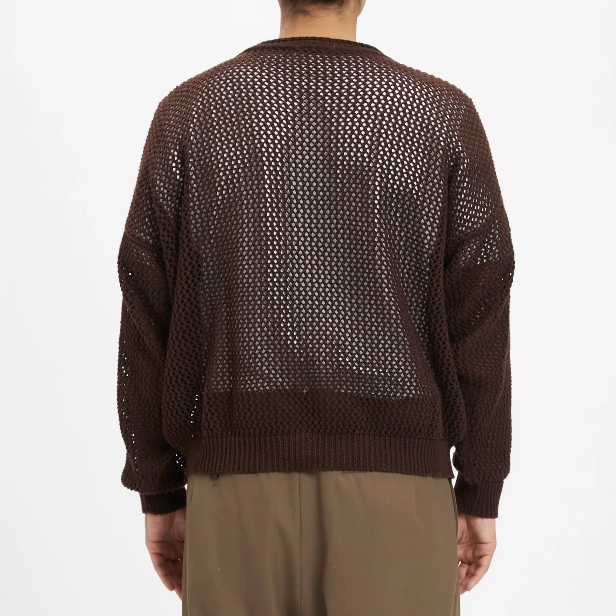 Open Knit Sweater - Brown Cotton sold by S.K. Manor Hill product image thumbnail 5