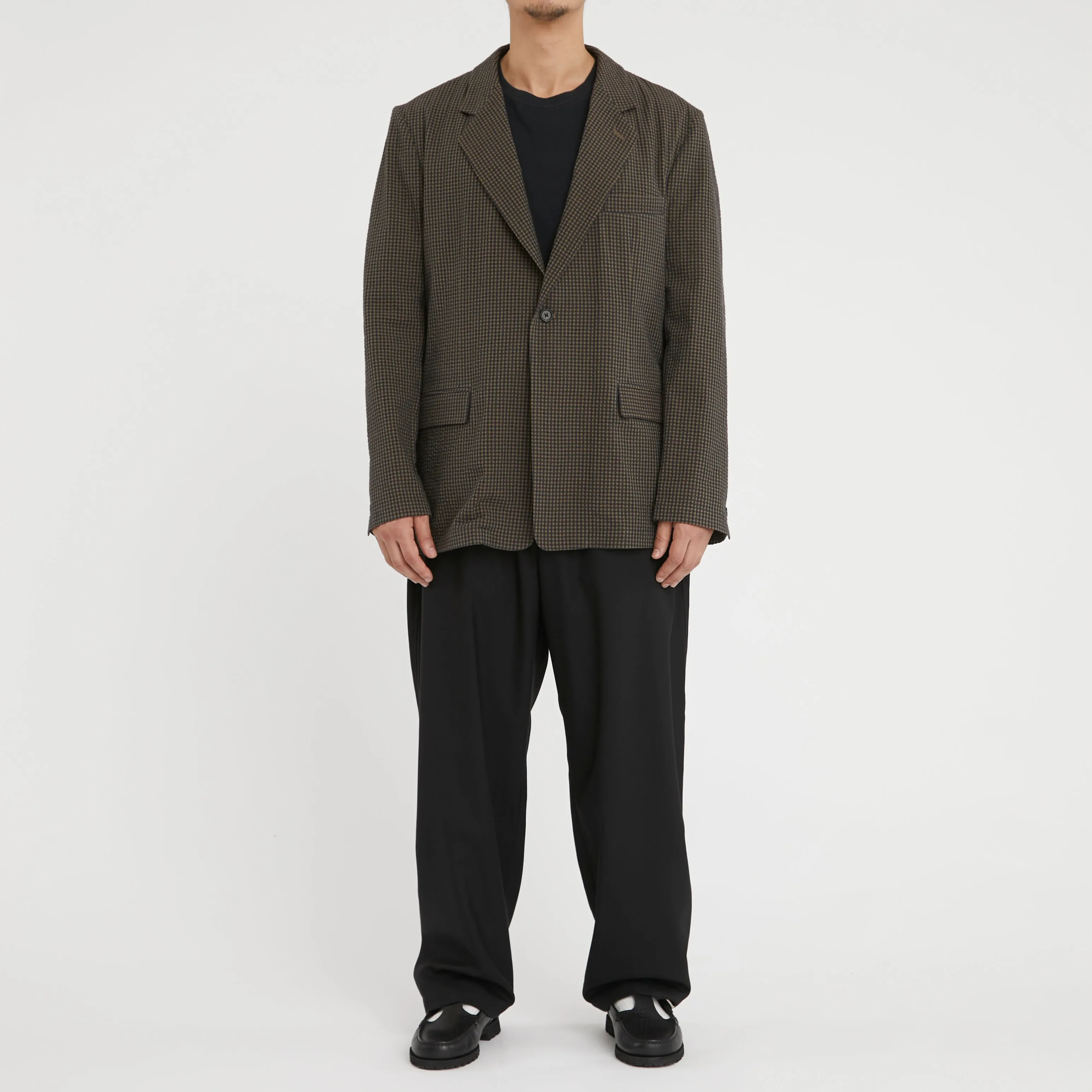 Julian Blazer - Navy/Tan/Green Dobby Plaid Organic Cotton sold by S.K. Manor Hill product image thumbnail 2