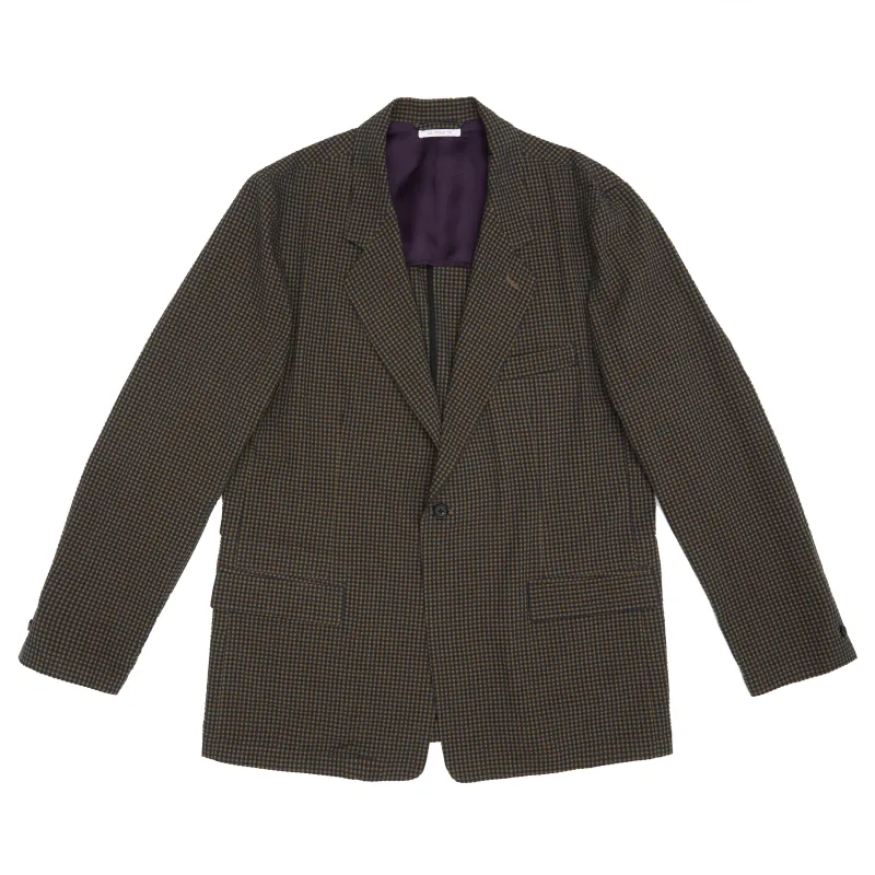 Julian Blazer - Navy/Tan/Green Dobby Plaid Organic Cotton sold by S.K. Manor Hill