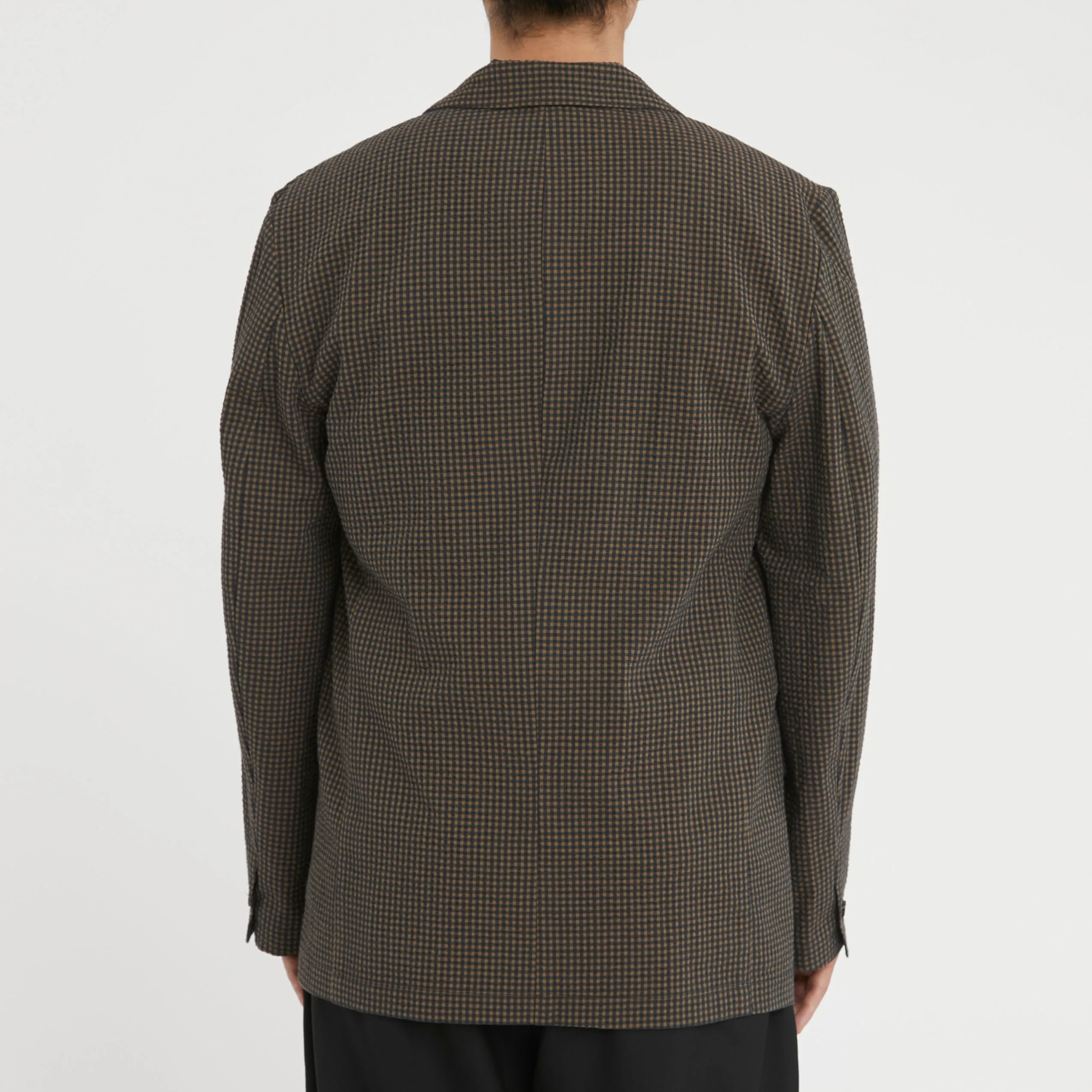 Julian Blazer - Navy/Tan/Green Dobby Plaid Organic Cotton sold by S.K. Manor Hill product image thumbnail 5