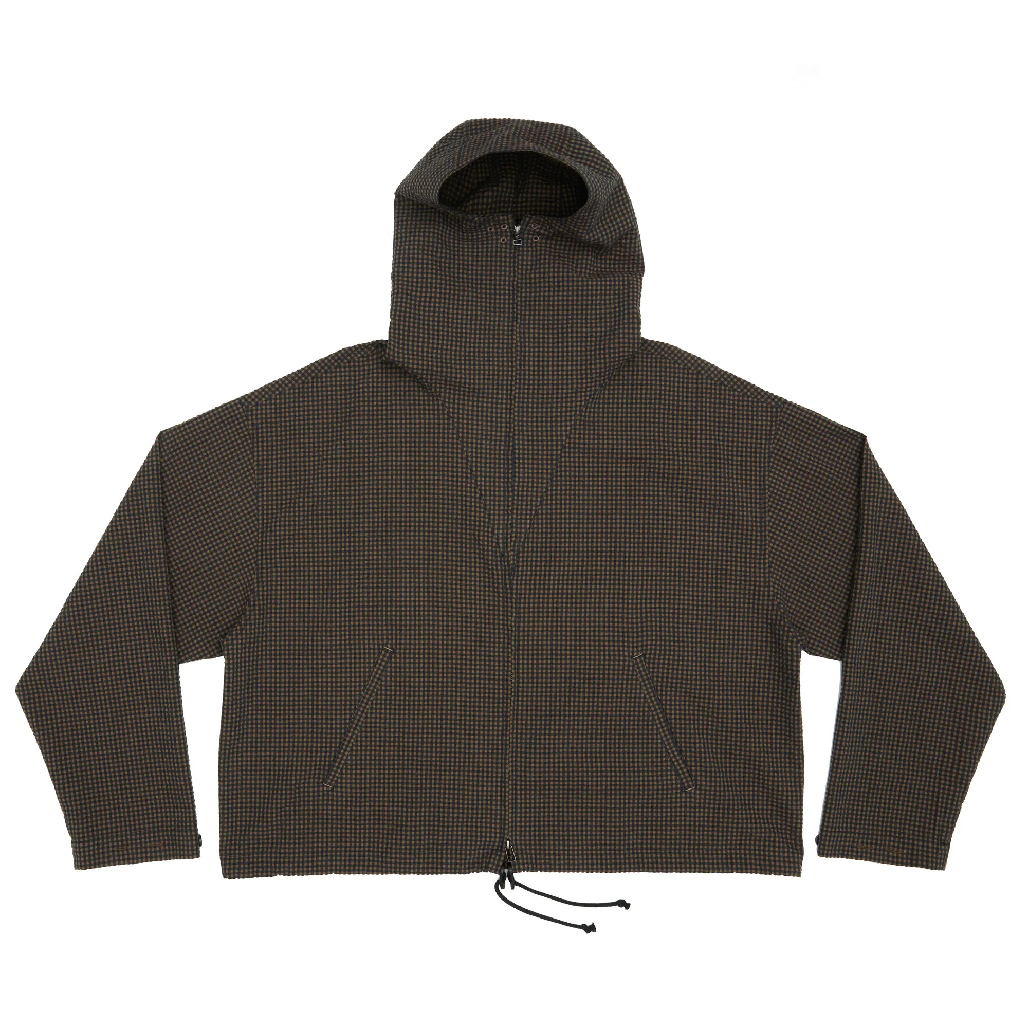 Ridge Jacket - Navy/Tan/Green Dobby Plaid Organic Cotton sold by S.K. Manor Hill