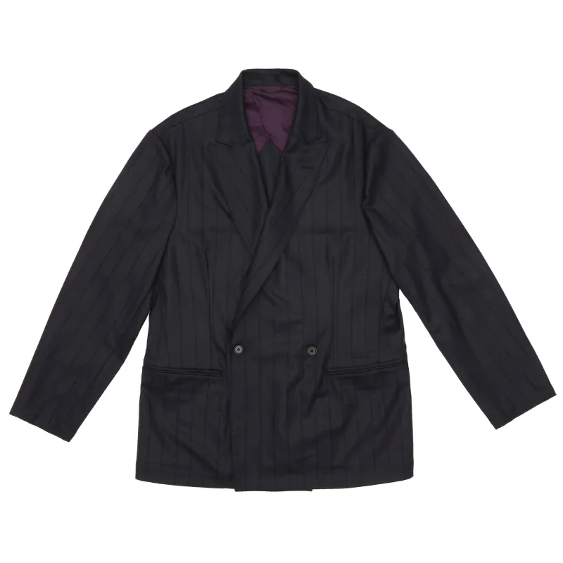 Darwin Blazer - Navy w/ Black Stripes Wool sold by S.K. Manor Hill