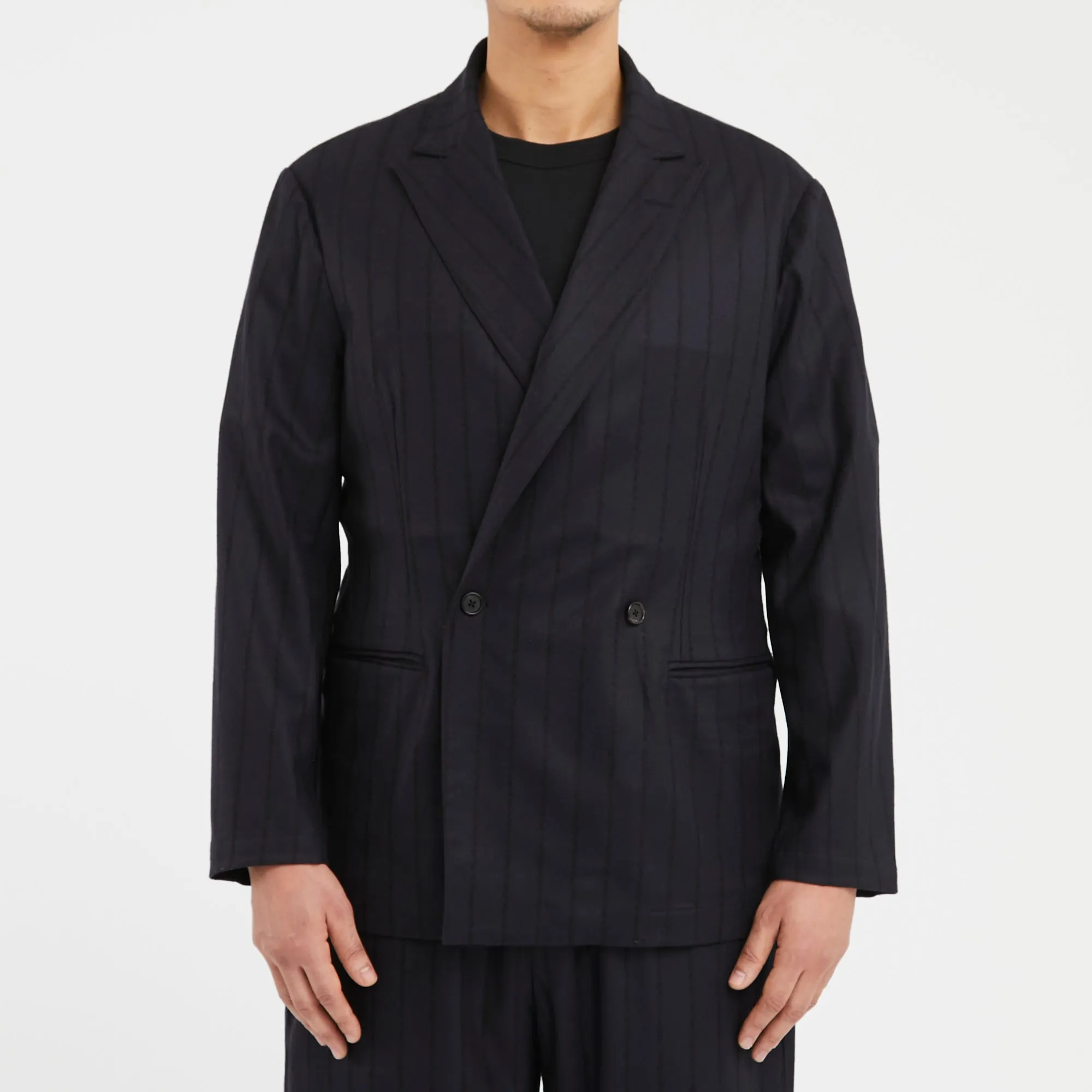 Darwin Blazer - Navy w/ Black Stripes Wool sold by S.K. Manor Hill product image thumbnail 3