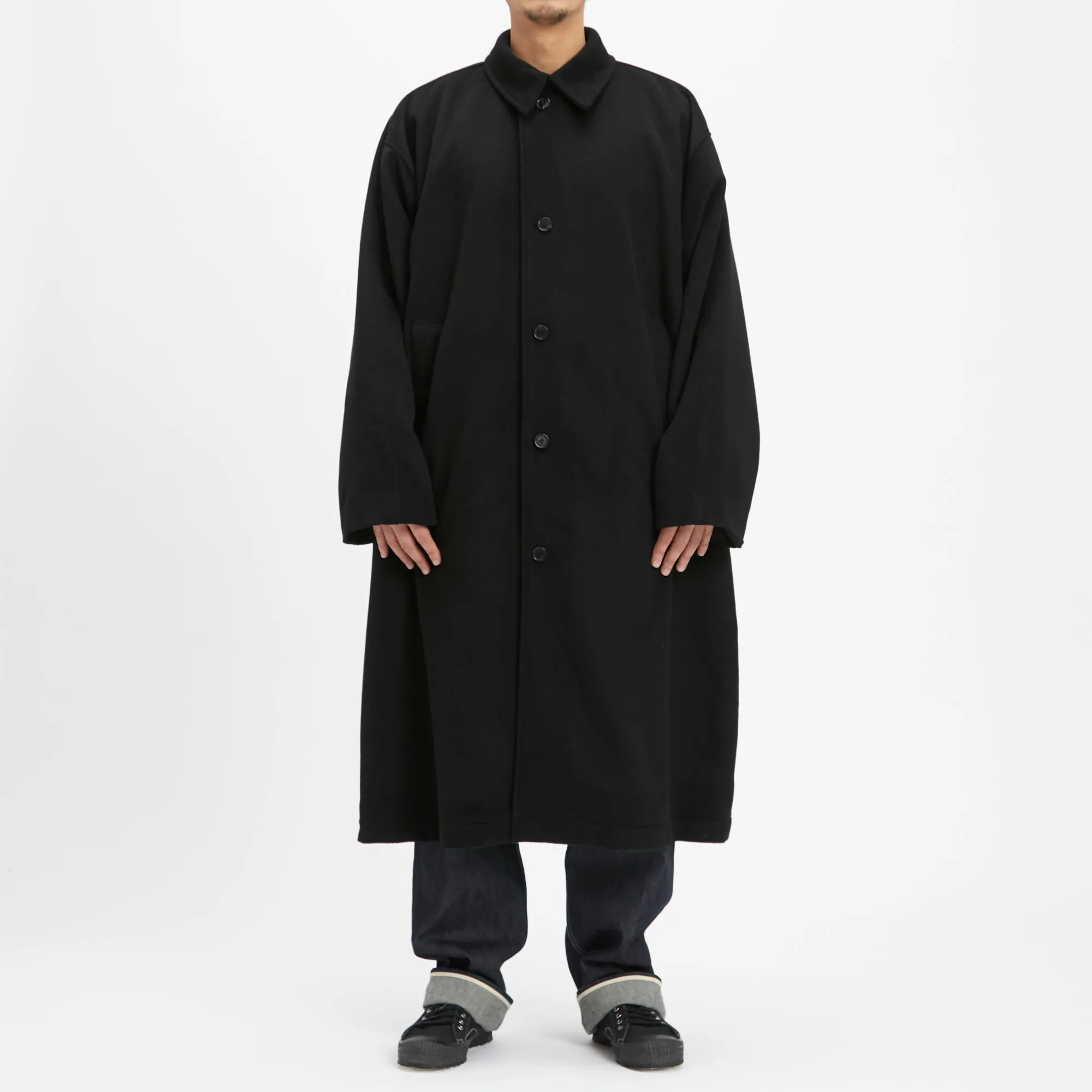 Town Trench Coat - Black Wool sold by S.K. Manor Hill product image thumbnail 2