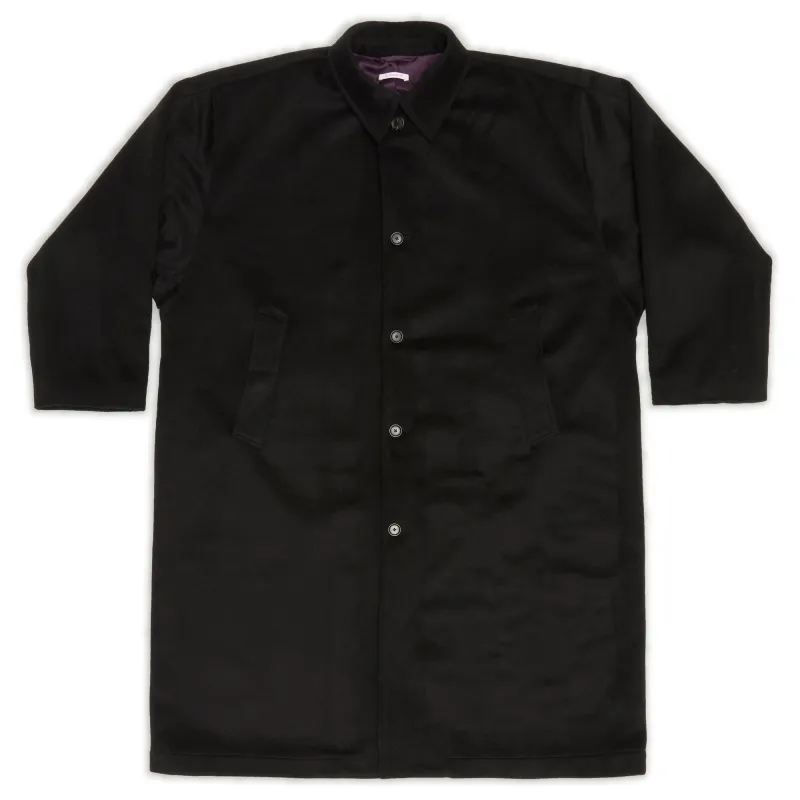 Town Trench Coat - Black Wool made by S.K. Manor Hill