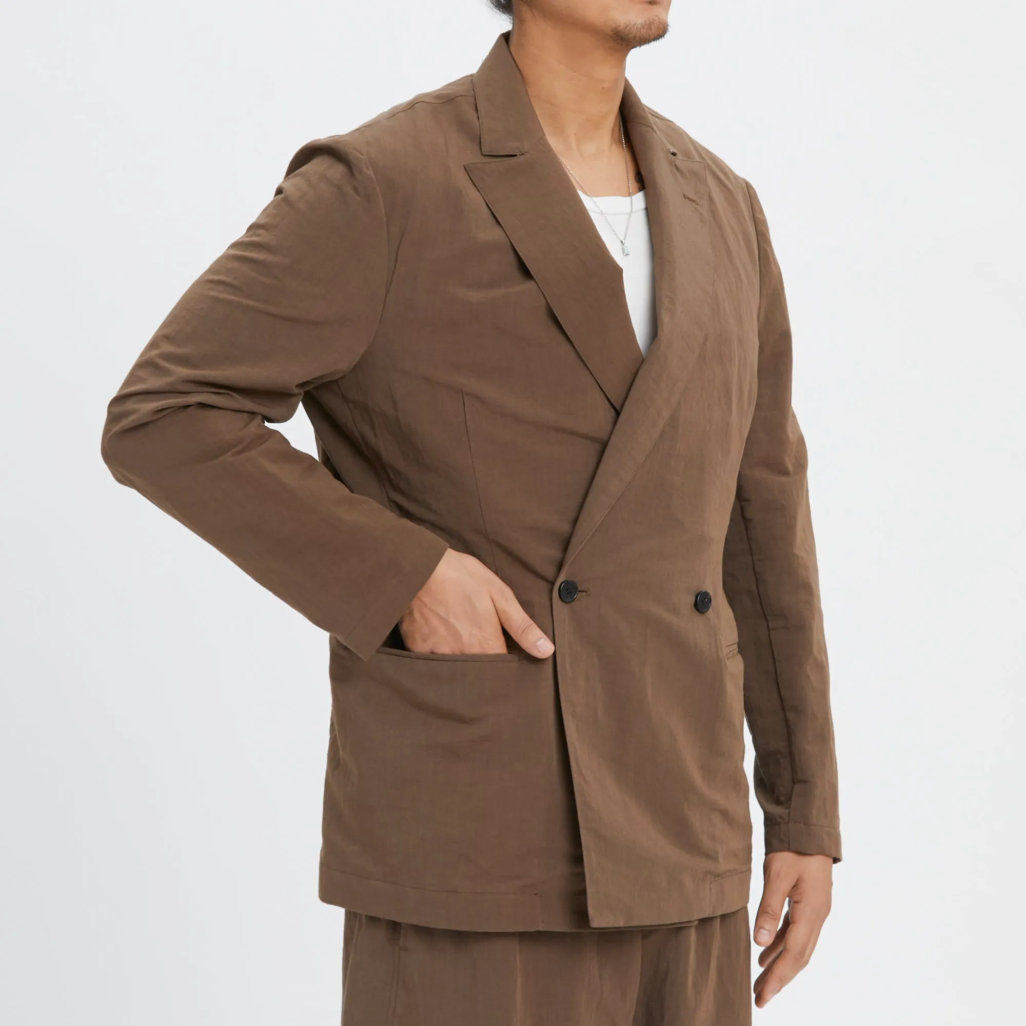 Darwin Blazer - Brown Linen / Cotton / Nylon sold by S.K. Manor Hill product image thumbnail 4