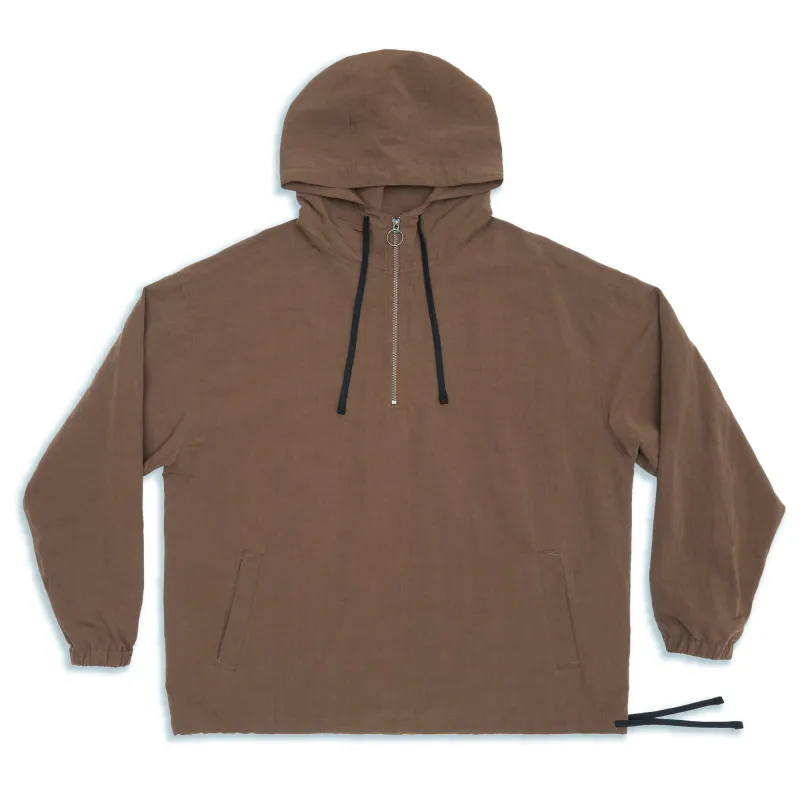 Pod Pullover Jacket - Brown Linen / Cotton / Nylon made by S.K. Manor Hill