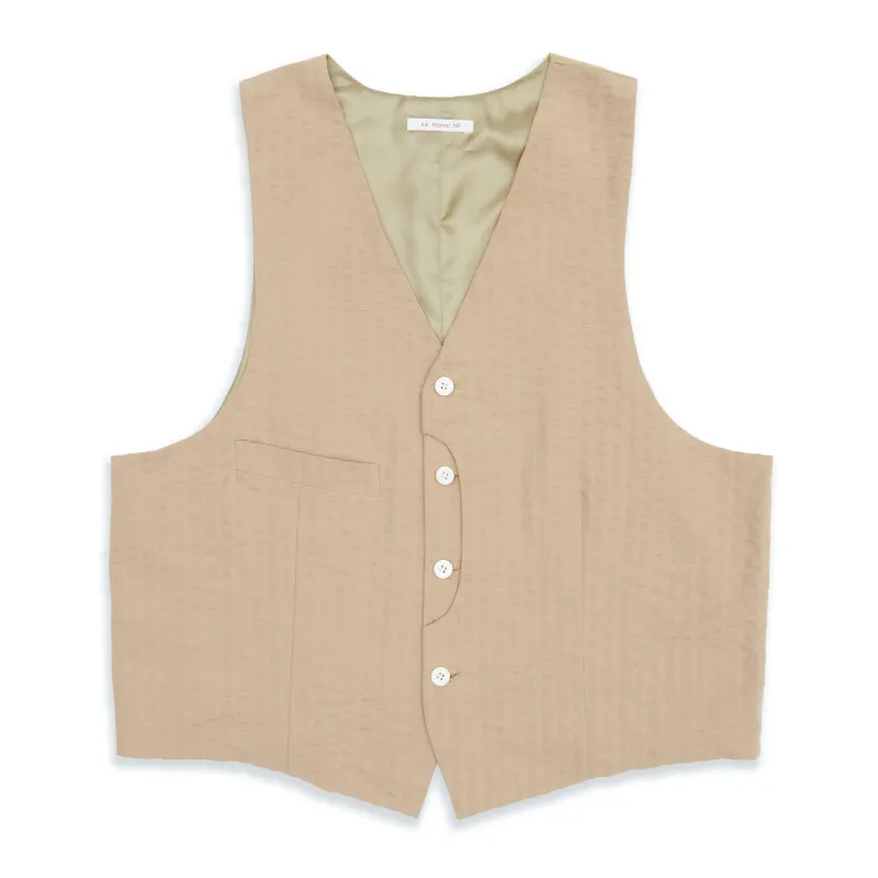 Waist Coat - Tan Puckered Cotton made by S.K. Manor Hill