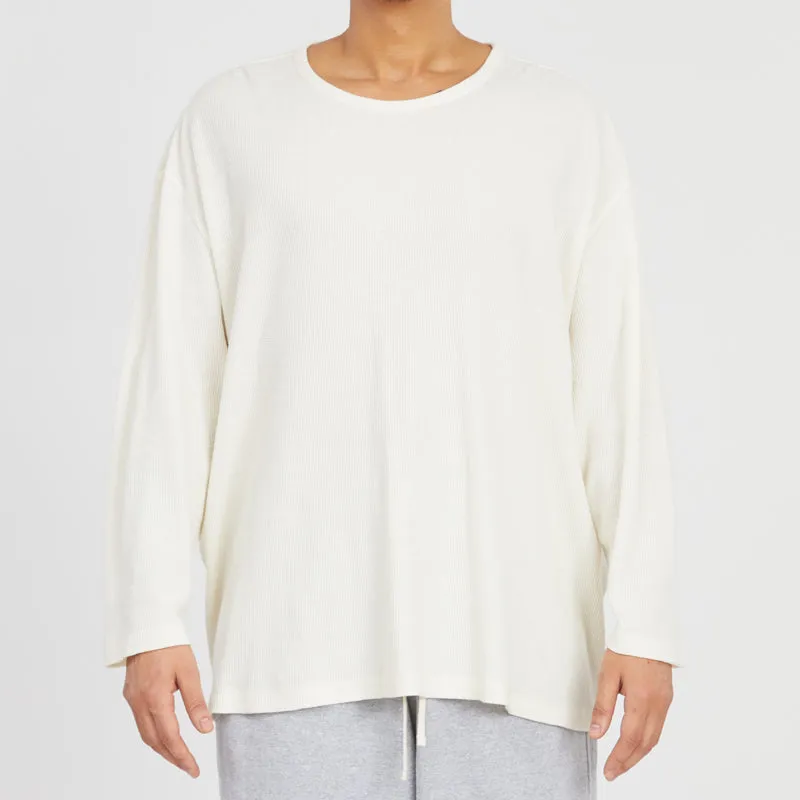Waffle Thermal Long Sleeve T-Shirt - Natural Cotton sold by S.K. Manor Hill product image thumbnail 3