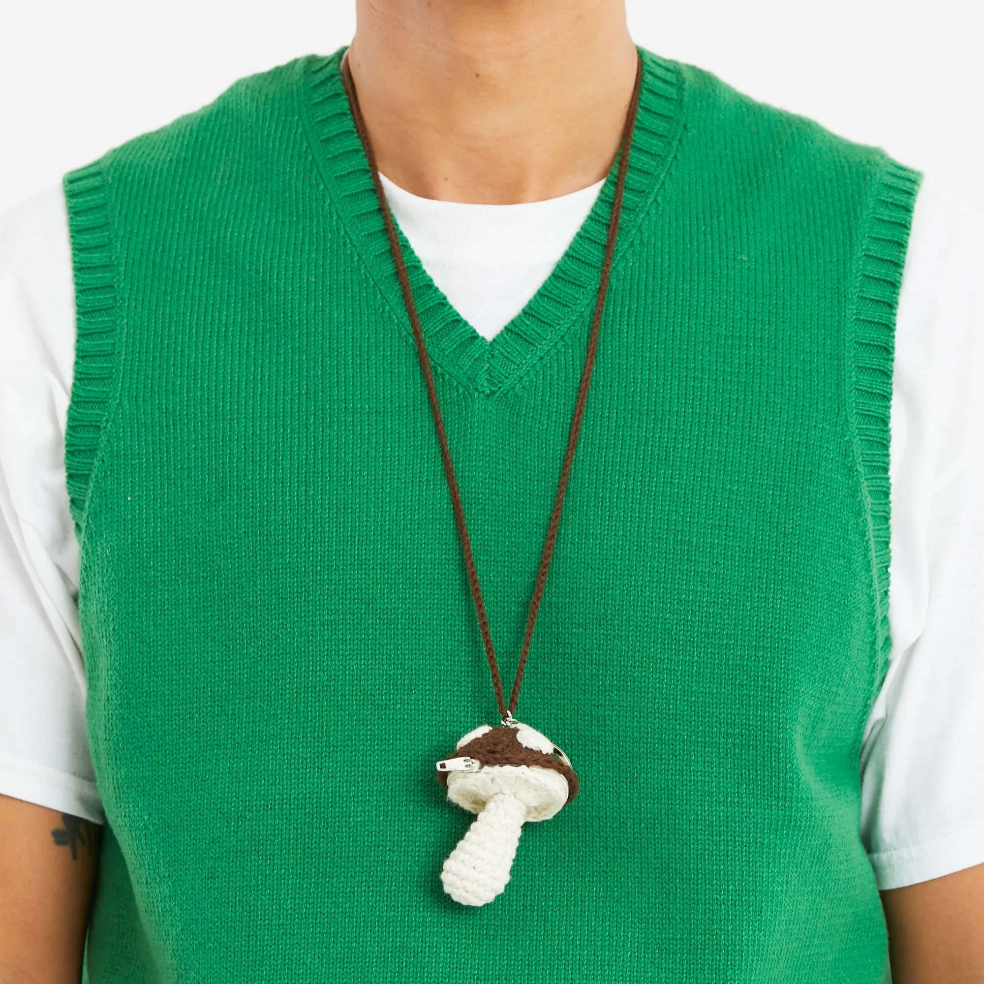 Small Mushroom Keychain/Necklace – Brown Cotton sold by S.K. Manor Hill product image thumbnail 3