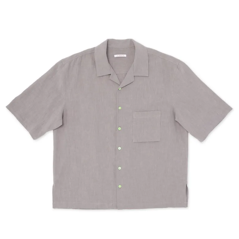 Aloha Shirt - Grey Ramie made by S.K. Manor Hill