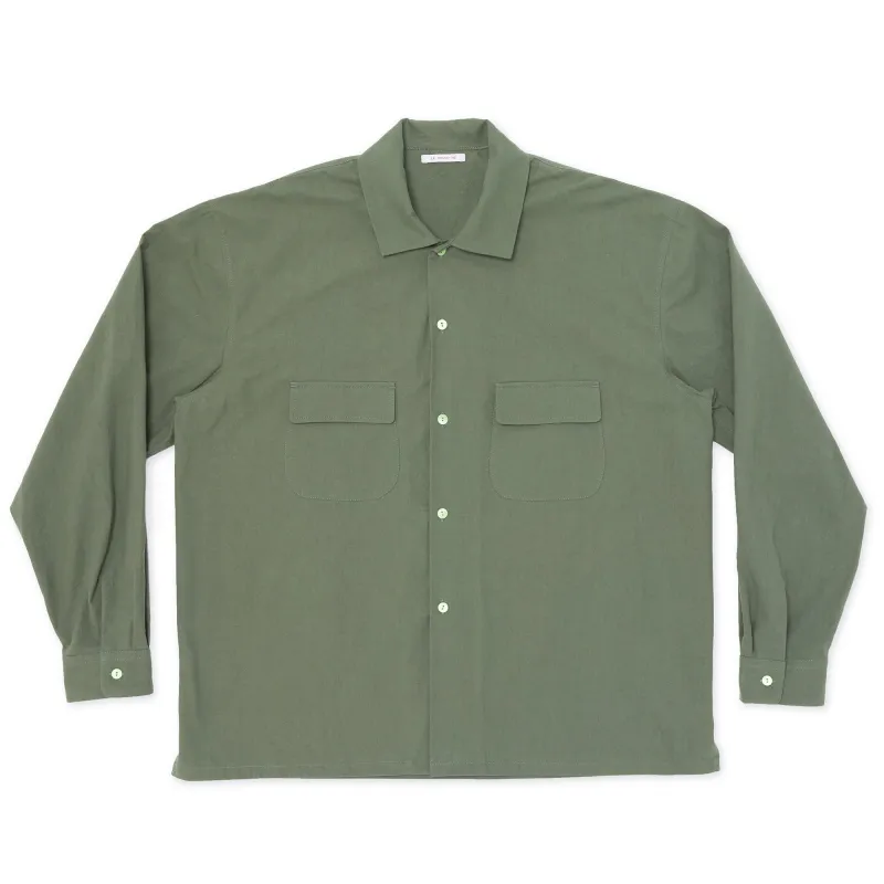 Warrick Shirt - Olive Cotton made by S.K. Manor Hill