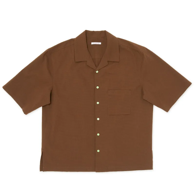 Aloha Shirt - Brown Puckered Cotton made by S.K. Manor Hill