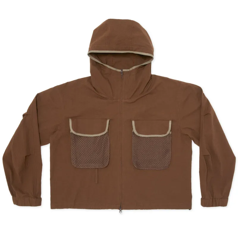 Wading Jacket - Brown Puckered Cotton made by S.K. Manor Hill