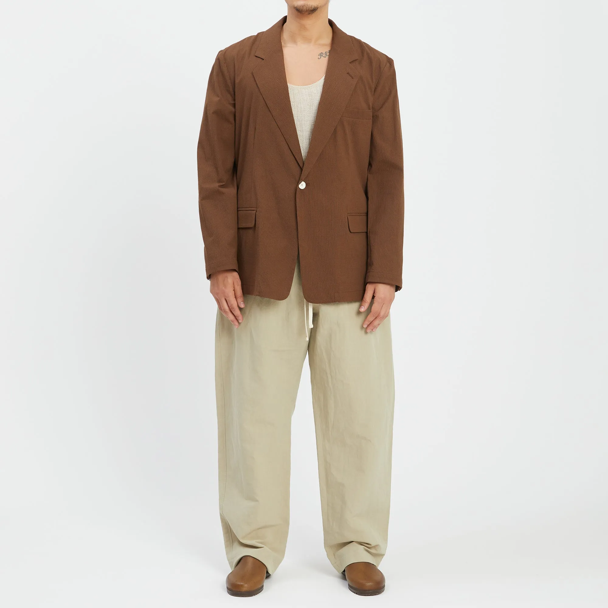 Julian Blazer - Brown Puckered Cotton sold by S.K. Manor Hill product image thumbnail 2