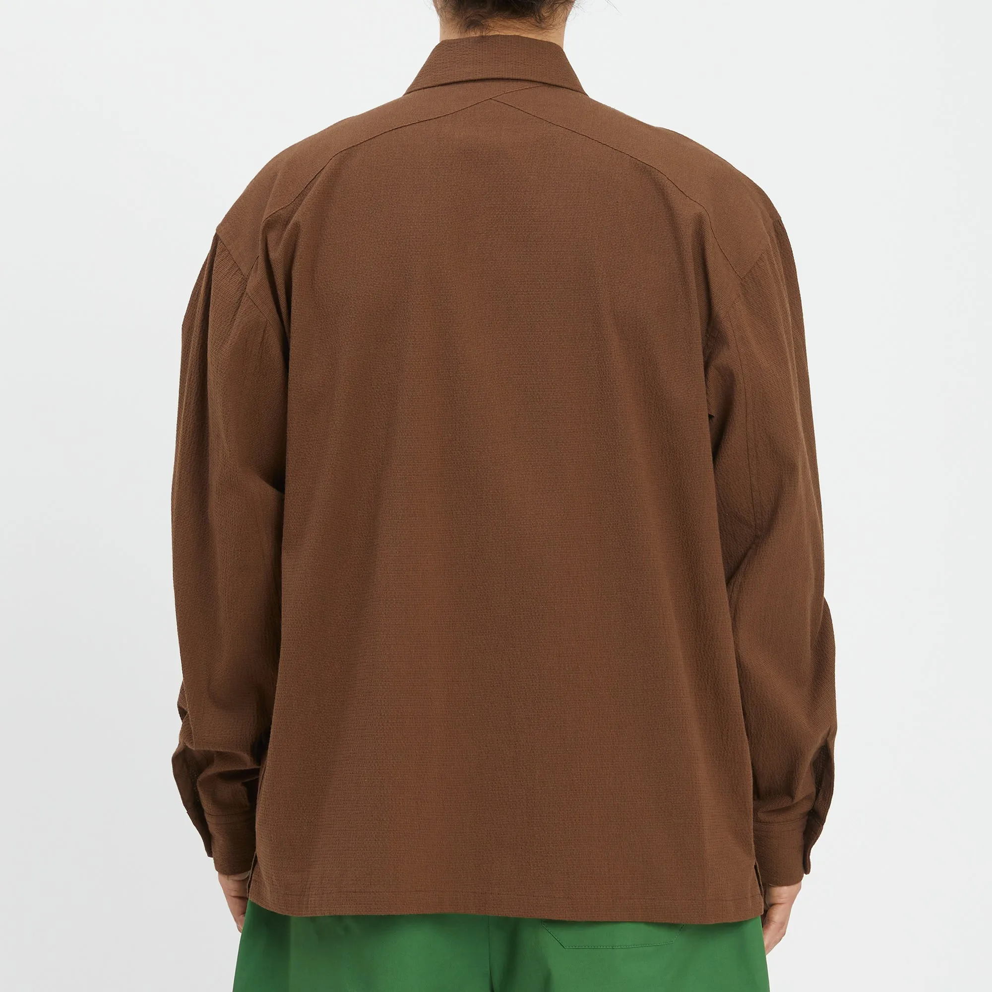 Warrick Shirt - Brown Puckered Cotton sold by S.K. Manor Hill product image thumbnail 5