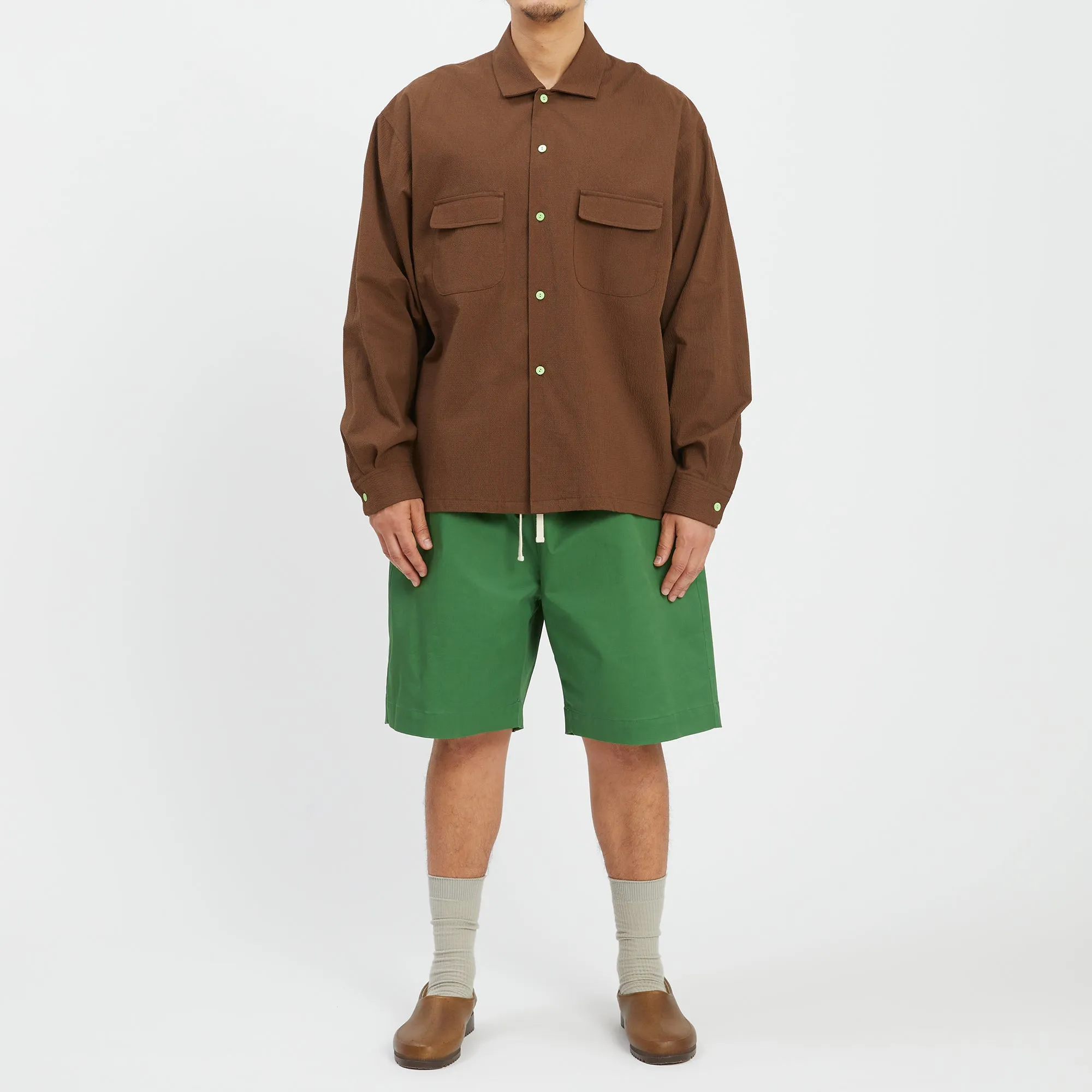 Warrick Shirt - Brown Puckered Cotton sold by S.K. Manor Hill product image thumbnail 2
