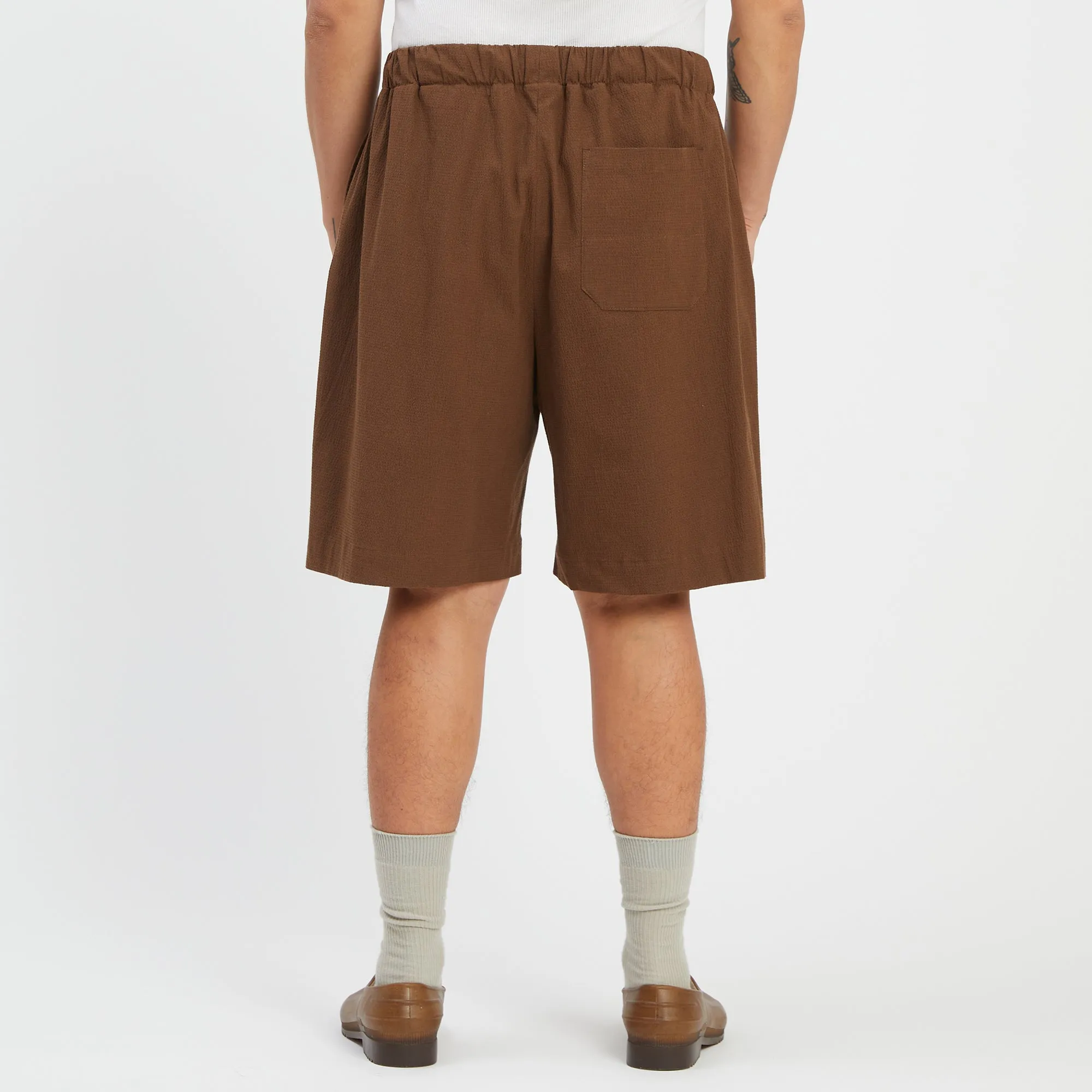 Barrack Short - Brown Puckered Cotton sold by S.K. Manor Hill product image thumbnail 5