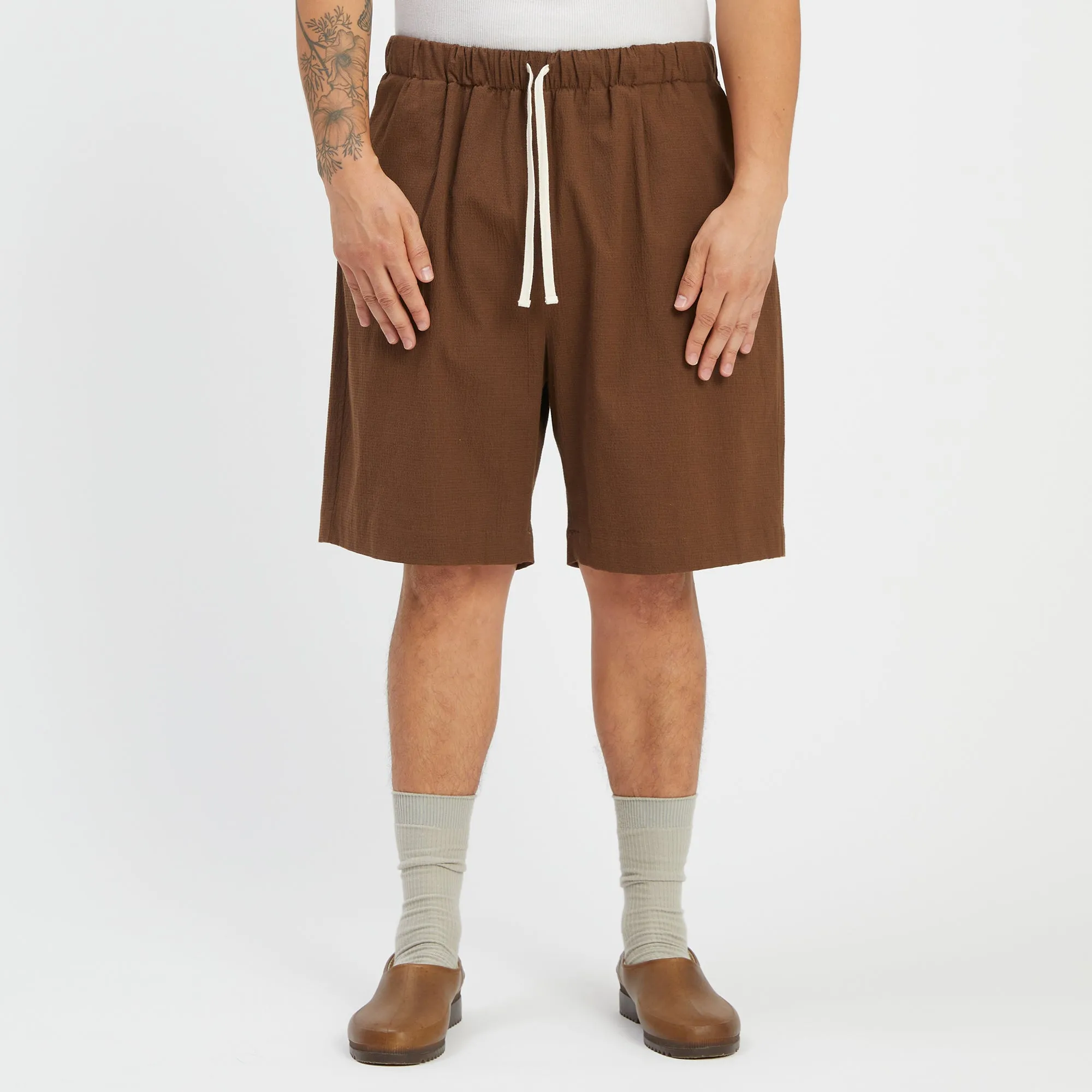 Barrack Short - Brown Puckered Cotton sold by S.K. Manor Hill product image thumbnail 3