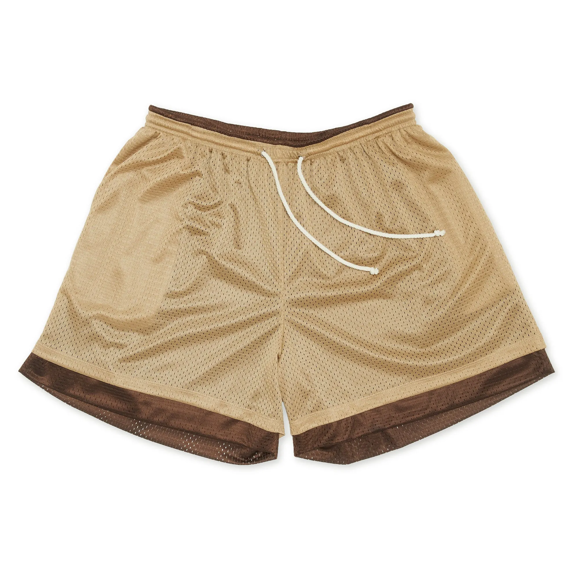 Reversible Ball Short - Tan & Brown Mesh sold by S.K. Manor Hill
