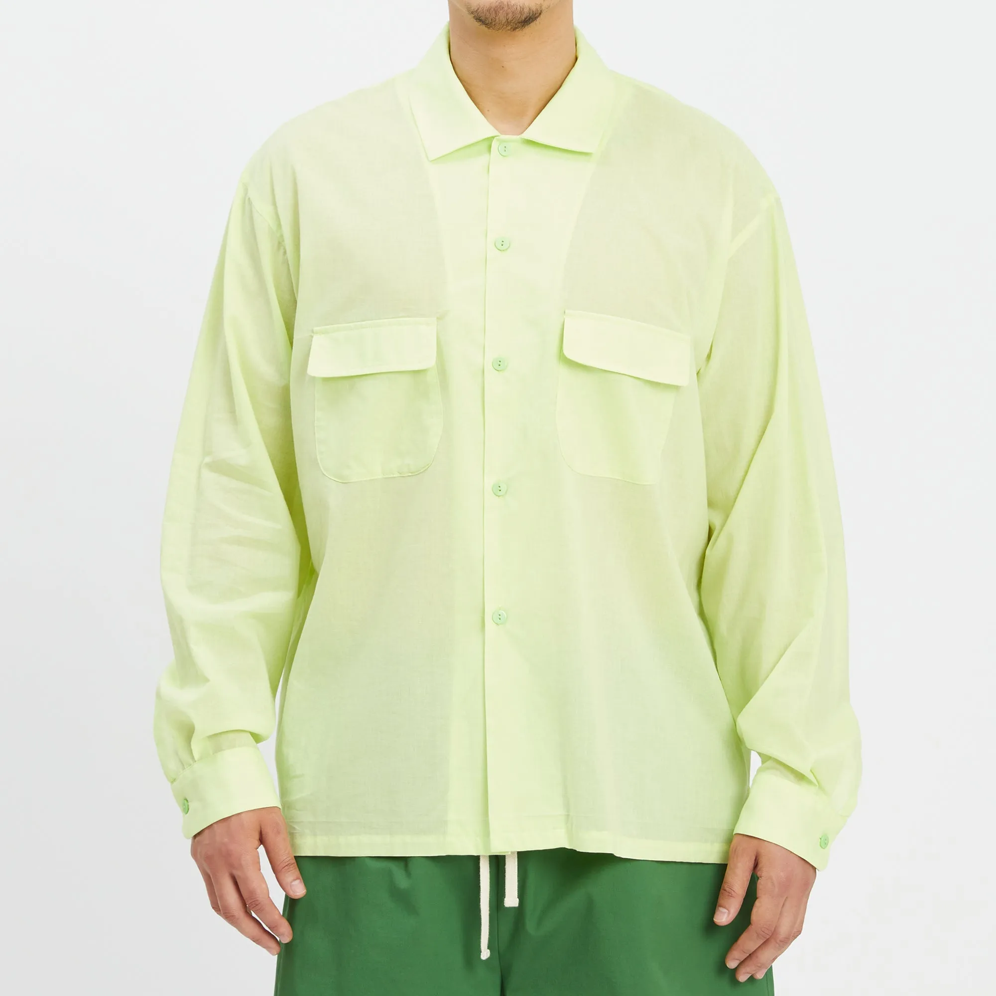 Warrick Shirt - Lime Translucent Cotton sold by S.K. Manor Hill product image thumbnail 3