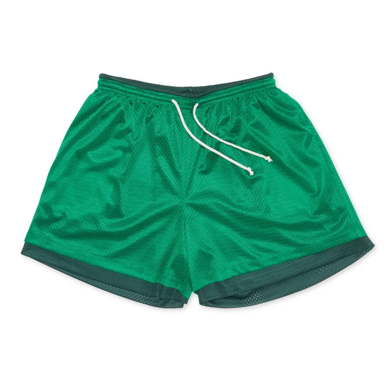 Reversible Ball Short - Kelly & Forest Green Mesh made by S.K. Manor Hill