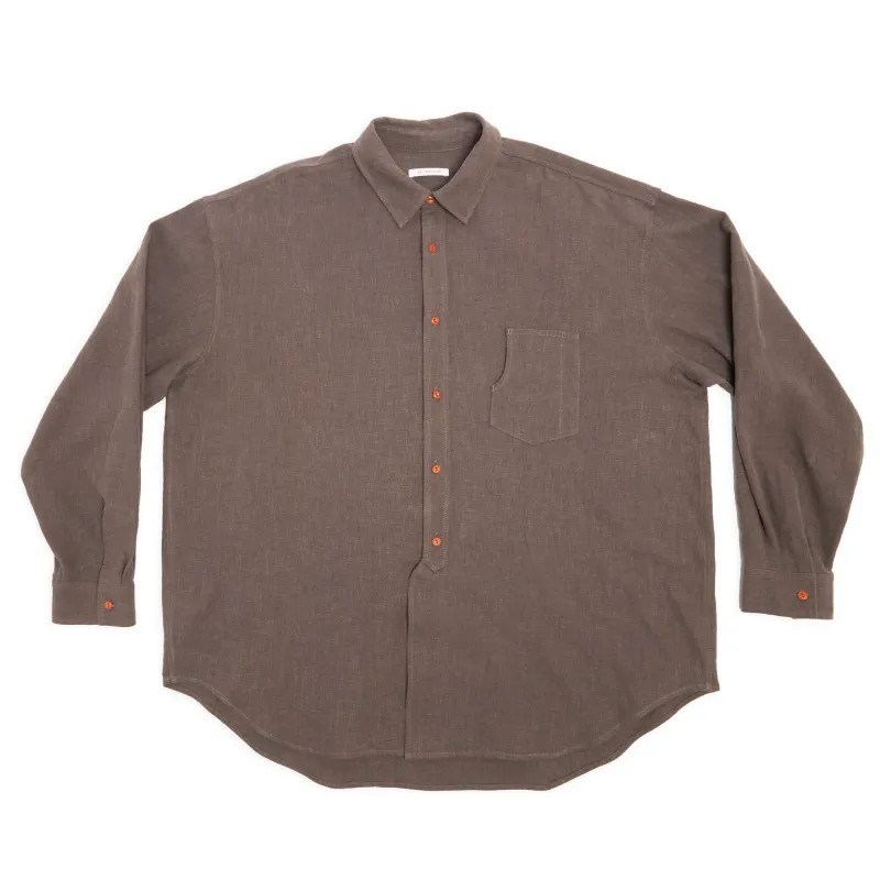 Savant Shirt - Brown Ramie made by S.K. Manor Hill