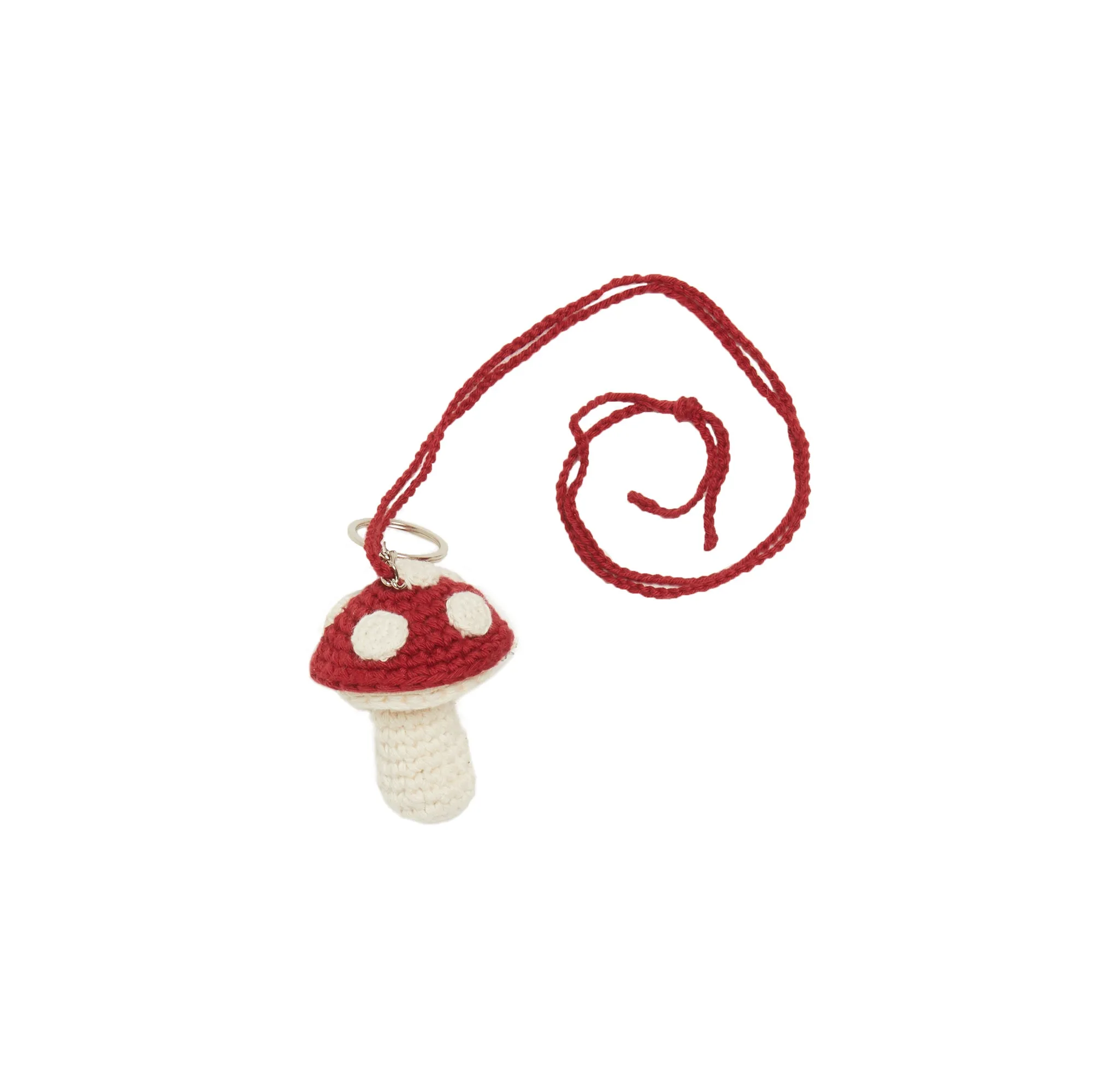 Small Mushroom Keychain/Necklace – Red Cotton sold by S.K. Manor Hill