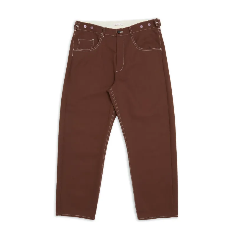 Ranch Pant - Brown Cotton Twill WR/SR made by S.K. Manor Hill