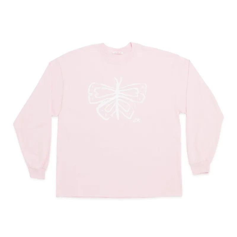 LS Butterfly T-Shirt – Pink Cotton made by S.K. Manor Hill
