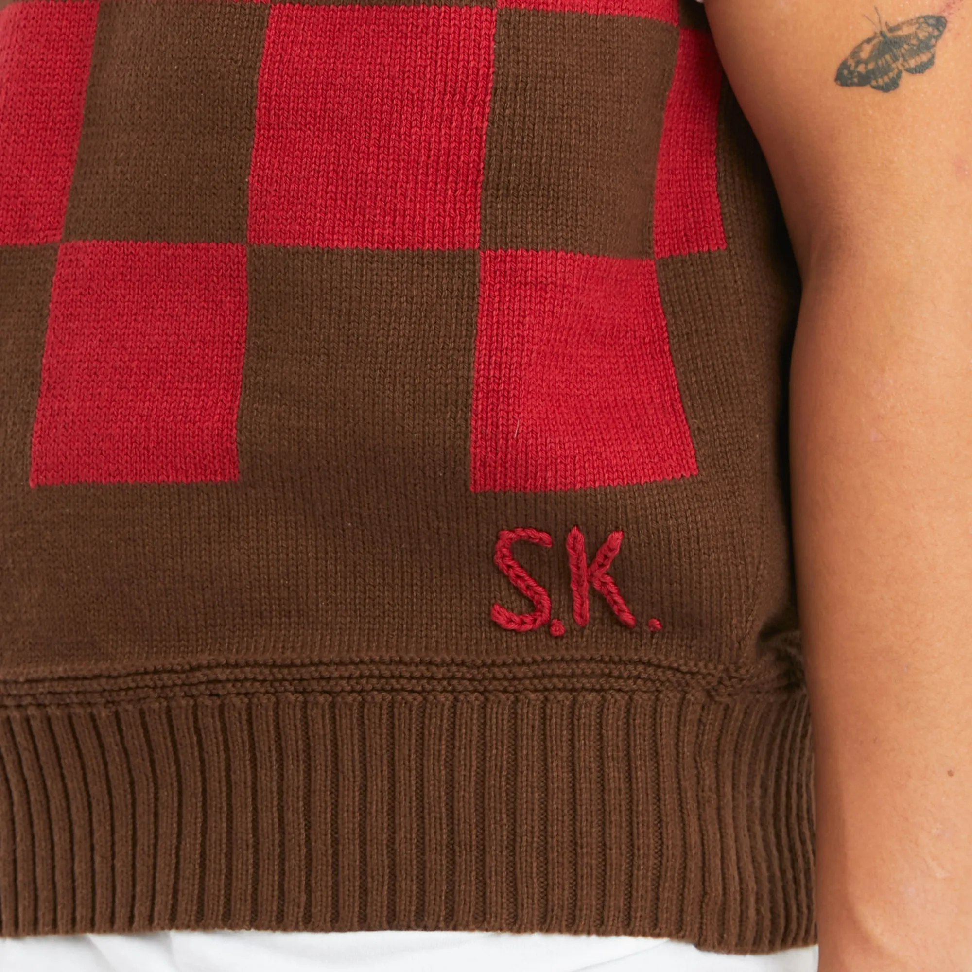 Sweater Vest - Brown & Red Checkered Cotton sold by S.K. Manor Hill product image thumbnail 5