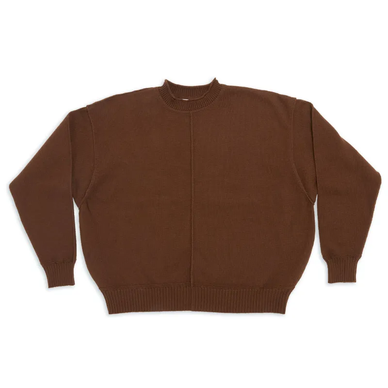 Wharf Sweater - Brown Cotton made by S.K. Manor Hill