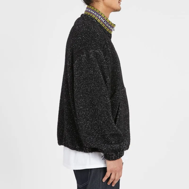 Half Zip Fleece - Black Wool Pile (Natural Speckle) sold by S.K. Manor Hill product image thumbnail 4