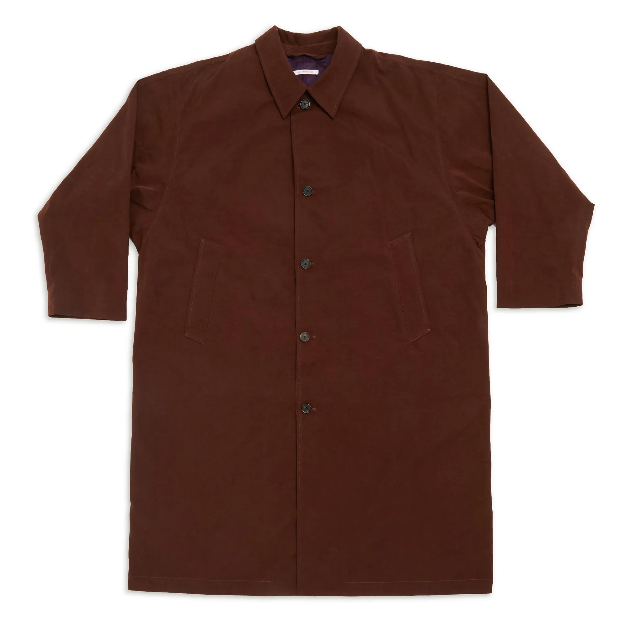 Mountain Trench Coat - Brown Waxed Cotton/Nylon WR sold by S.K. Manor Hill