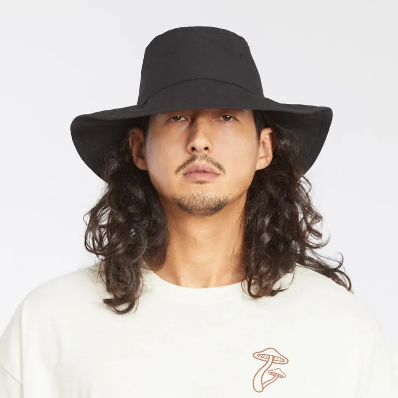 Bucket Hat - Black Coated Linen/Cotton sold by S.K. Manor Hill product image thumbnail 3