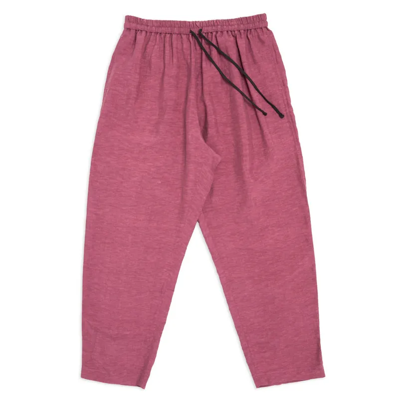 Bronco Pant - Magenta Viscose/Linen made by S.K. Manor Hill