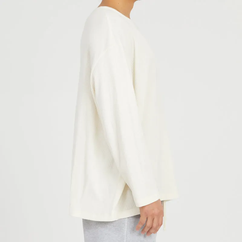Waffle Thermal Long Sleeve T-Shirt - Cream sold by S.K. Manor Hill product image thumbnail 4