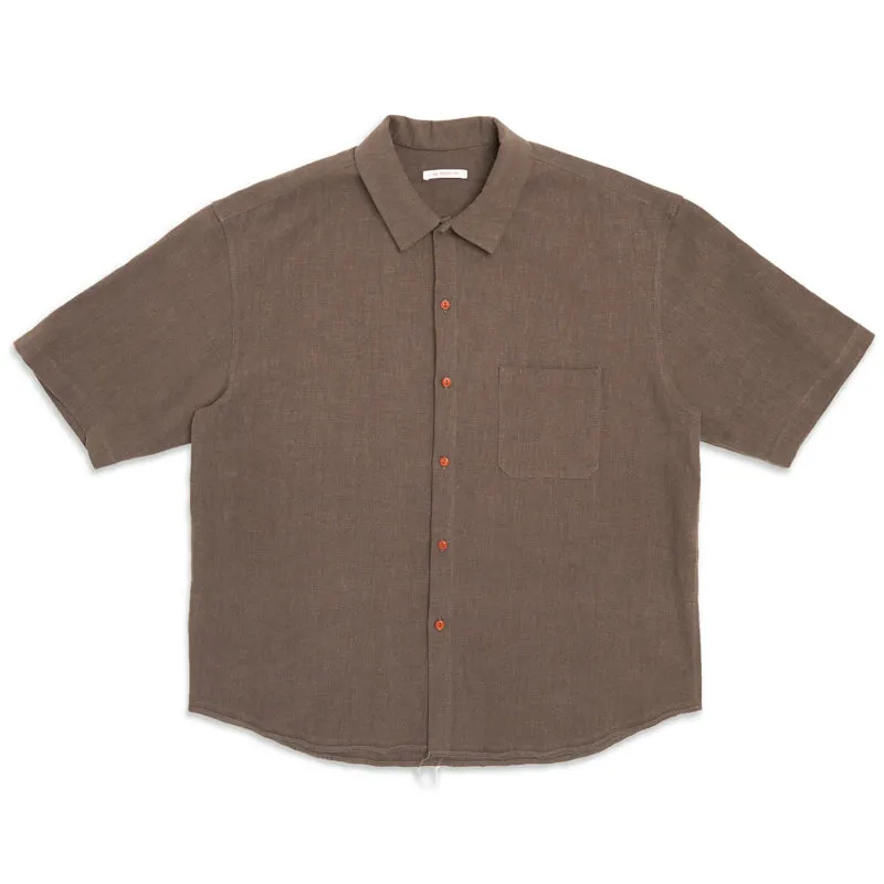 Sage Shirt - Brown Ramie made by S.K. Manor Hill