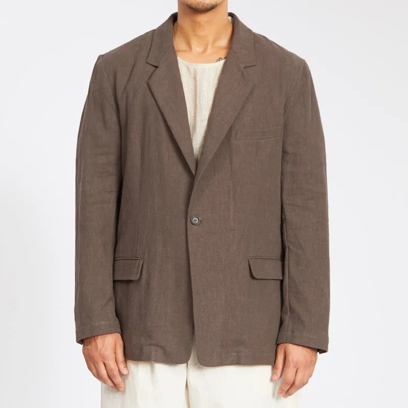 Julian Blazer - Brown Ramie sold by S.K. Manor Hill product image thumbnail 3