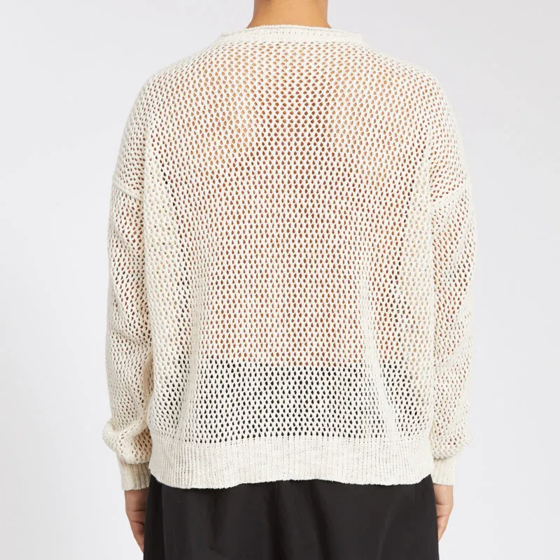 Open Knit Sweater - Natural Linen Cotton sold by S.K. Manor Hill product image thumbnail 5