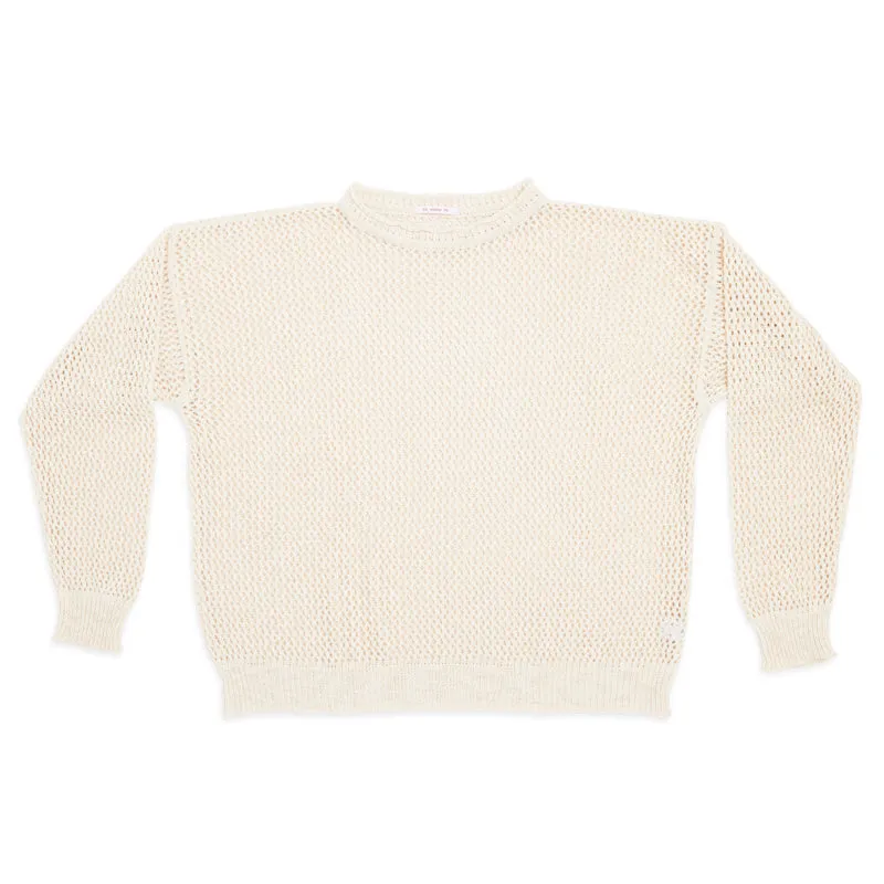 Open Knit Sweater - Natural Linen Cotton made by S.K. Manor Hill