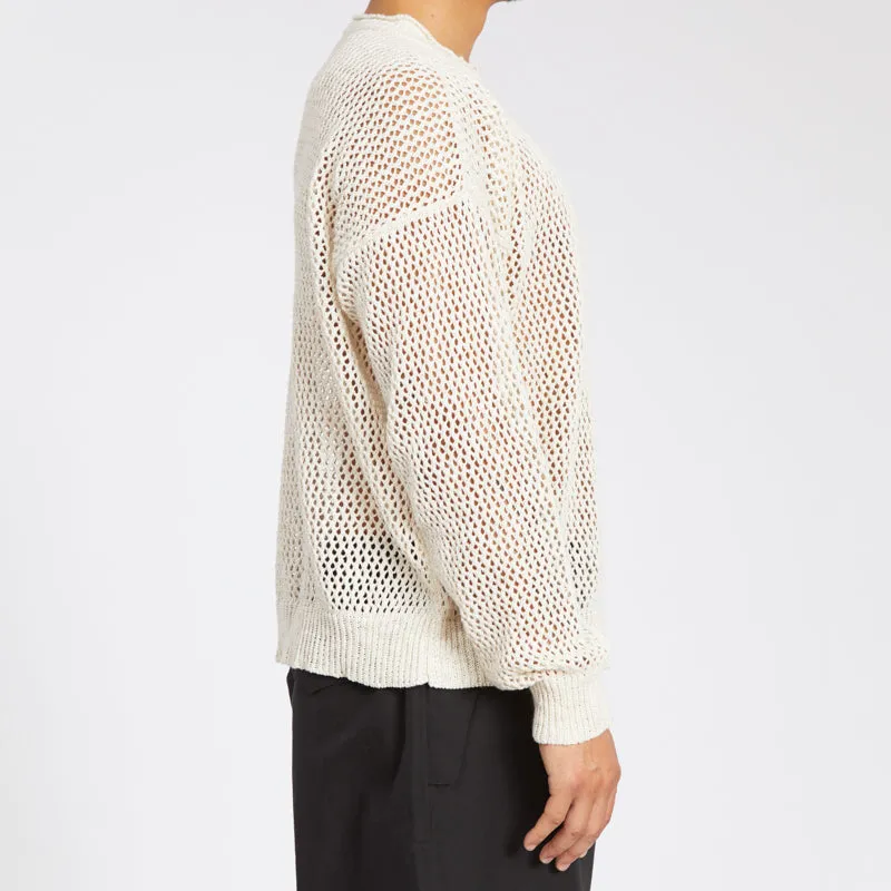 Open Knit Sweater - Natural Linen Cotton sold by S.K. Manor Hill product image thumbnail 4