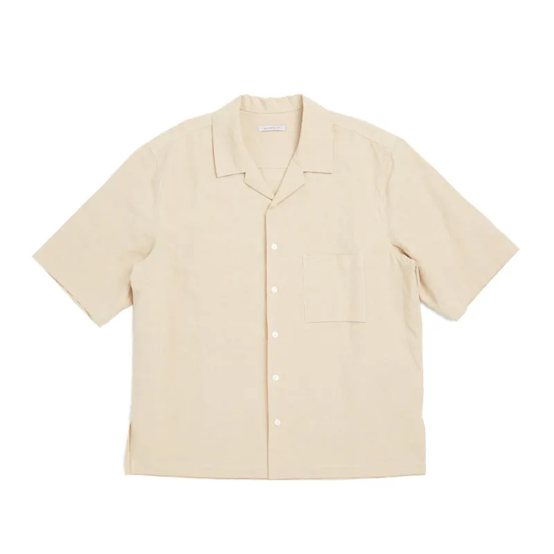 Aloha Shirt - Beige Linen/Cotton made by S.K. Manor Hill