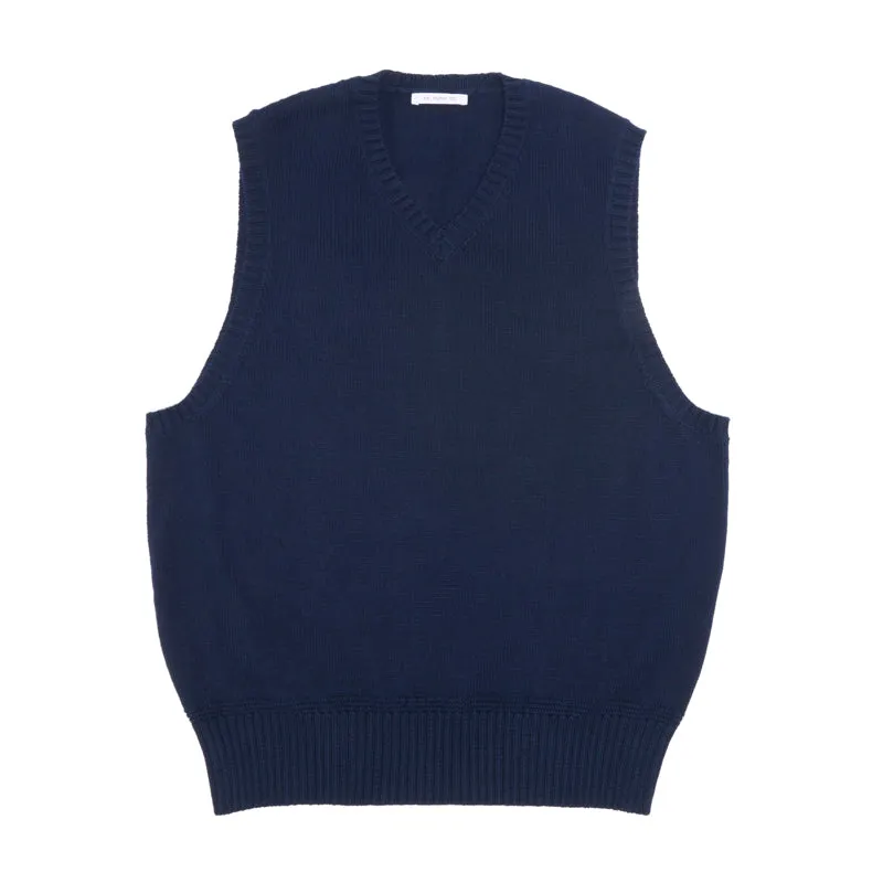 Sweater Vest - Navy Cotton sold by S.K. Manor Hill