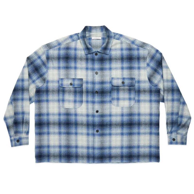 Park Shirt/Jacket - Blue Plaid Flannel made by S.K. Manor Hill