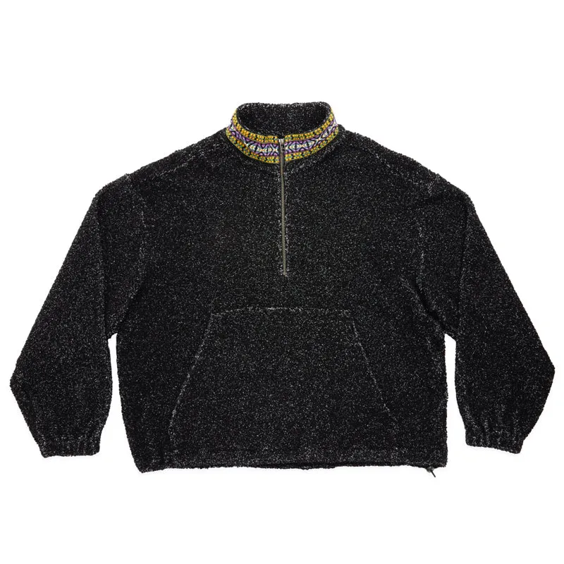 Half Zip Fleece - Black Wool Pile (Natural Speckle) made by S.K. Manor Hill