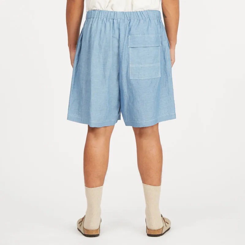 Rove Short - Indigo Cotton/Linen sold by S.K. Manor Hill product image thumbnail 5