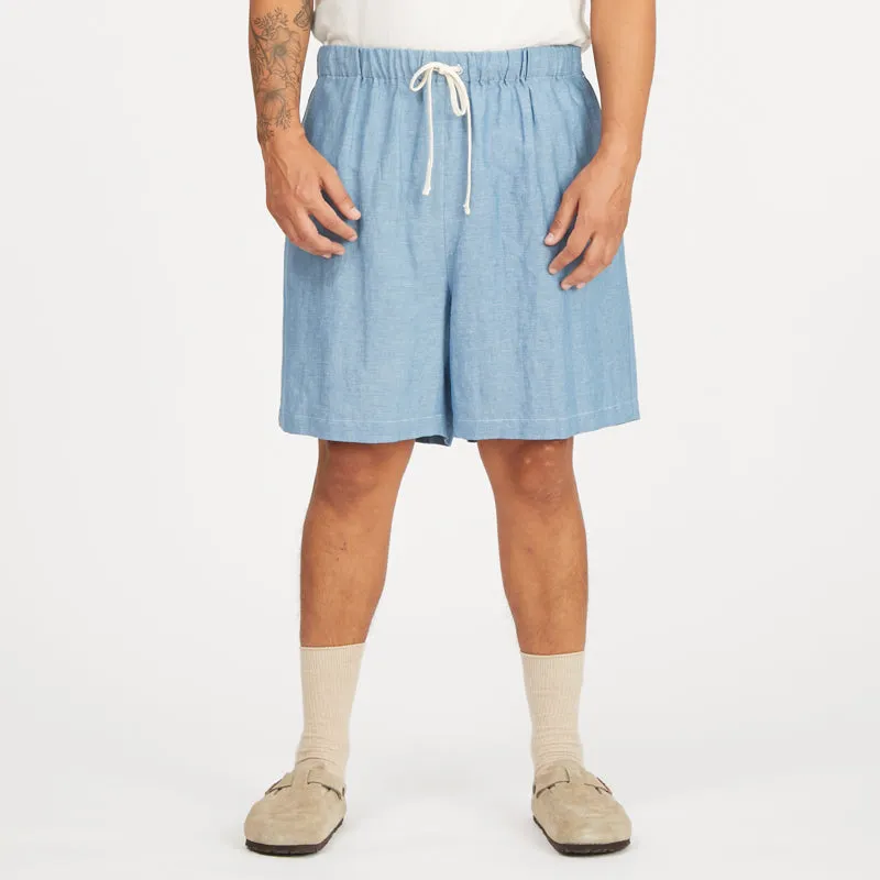 Rove Short - Indigo Cotton/Linen sold by S.K. Manor Hill product image thumbnail 3