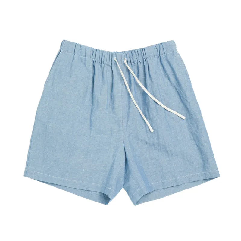 Rove Short - Indigo Cotton/Linen sold by S.K. Manor Hill